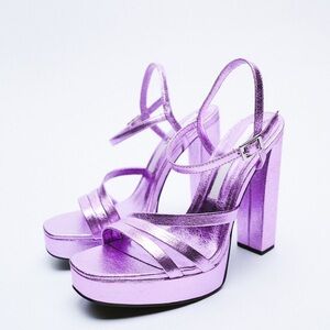Zara purple platform heels